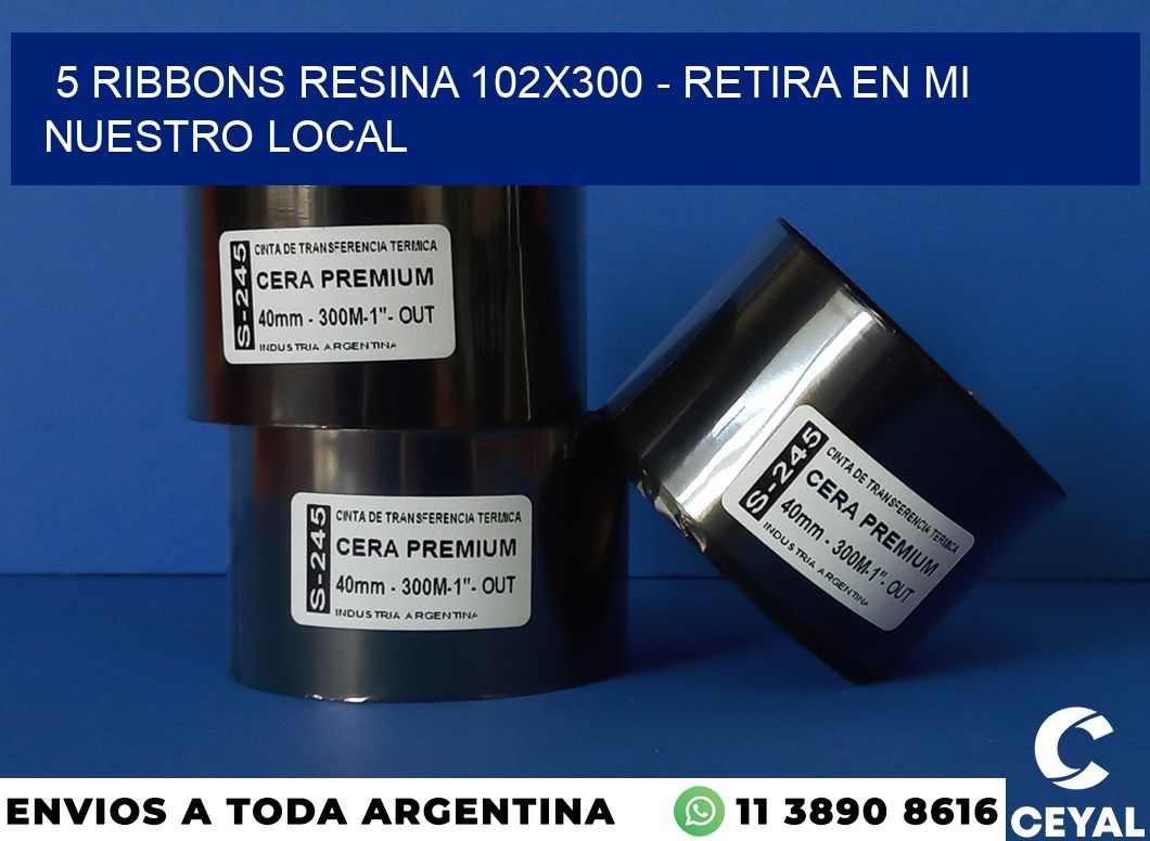 5 Ribbons resina 102×300 – retira en mi nuestro local