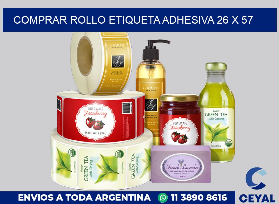 Comprar rollo etiqueta adhesiva 26 x 57