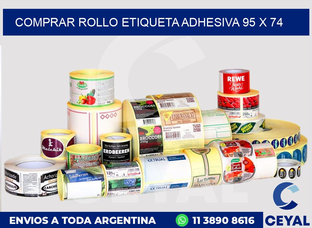 Comprar rollo etiqueta adhesiva 95 x 74