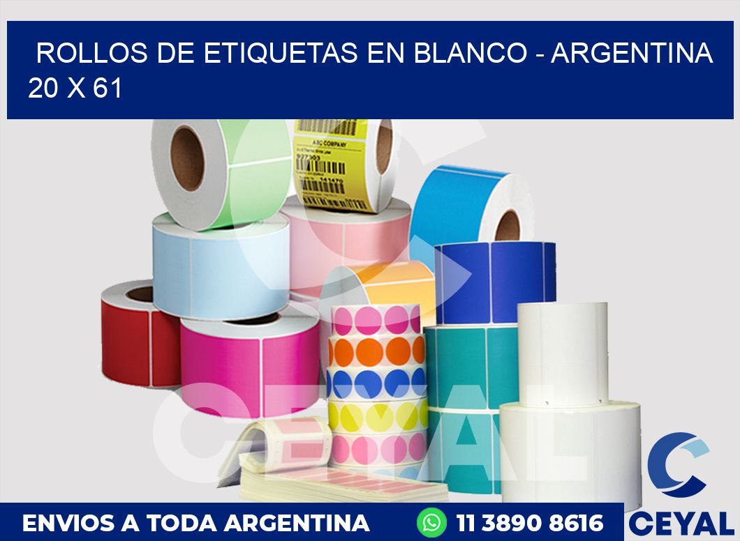 Rollos de etiquetas en blanco - Argentina 20 x 61