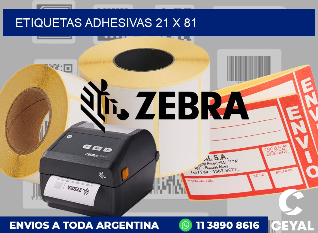 etiquetas adhesivas 21 x 81