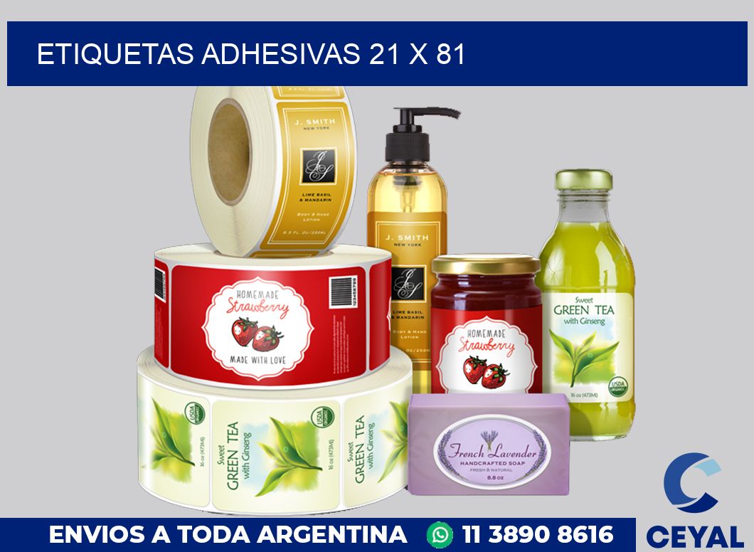 etiquetas adhesivas 21 x 81