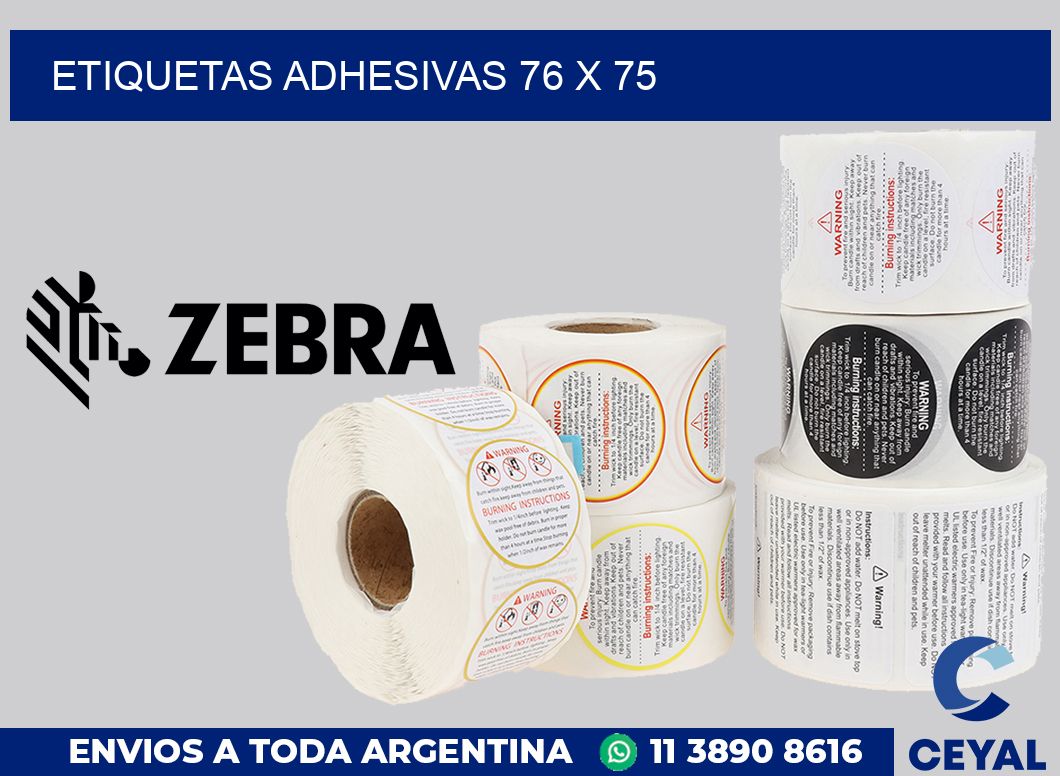 etiquetas adhesivas 76 x 75
