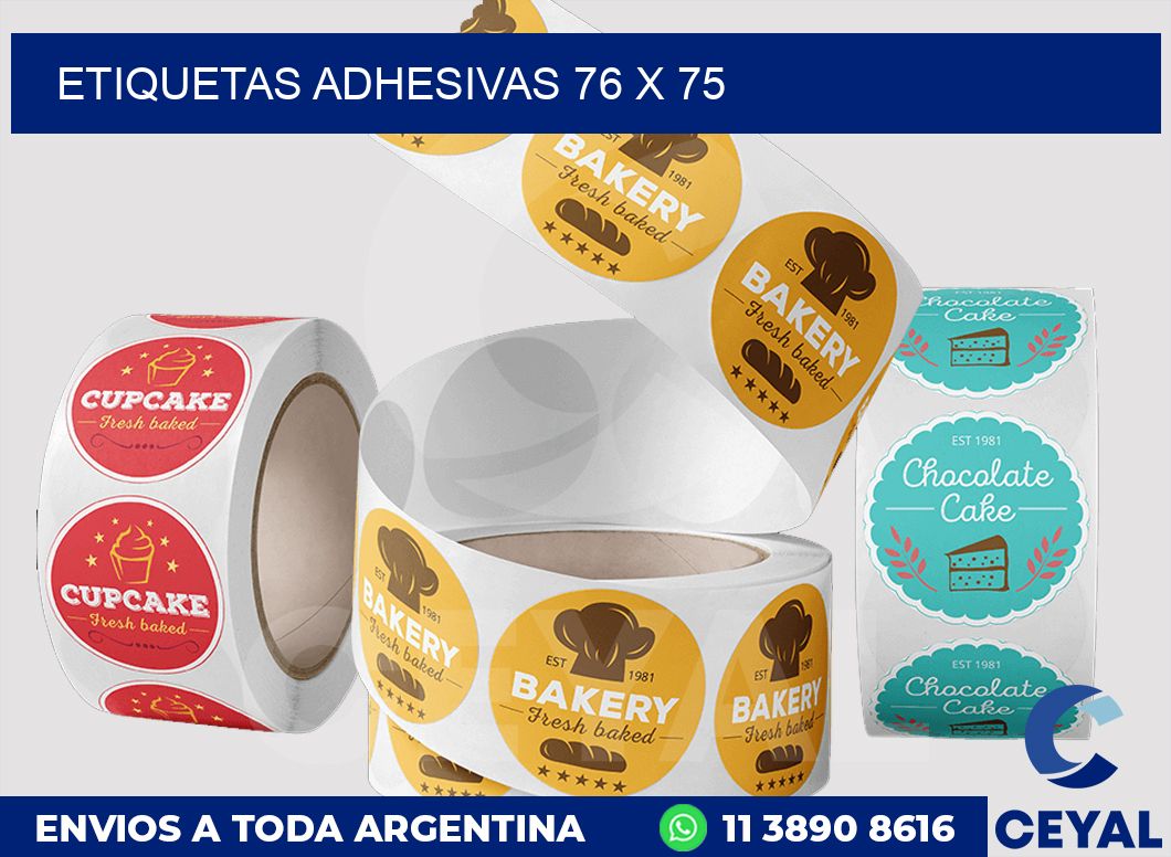 etiquetas adhesivas 76 x 75