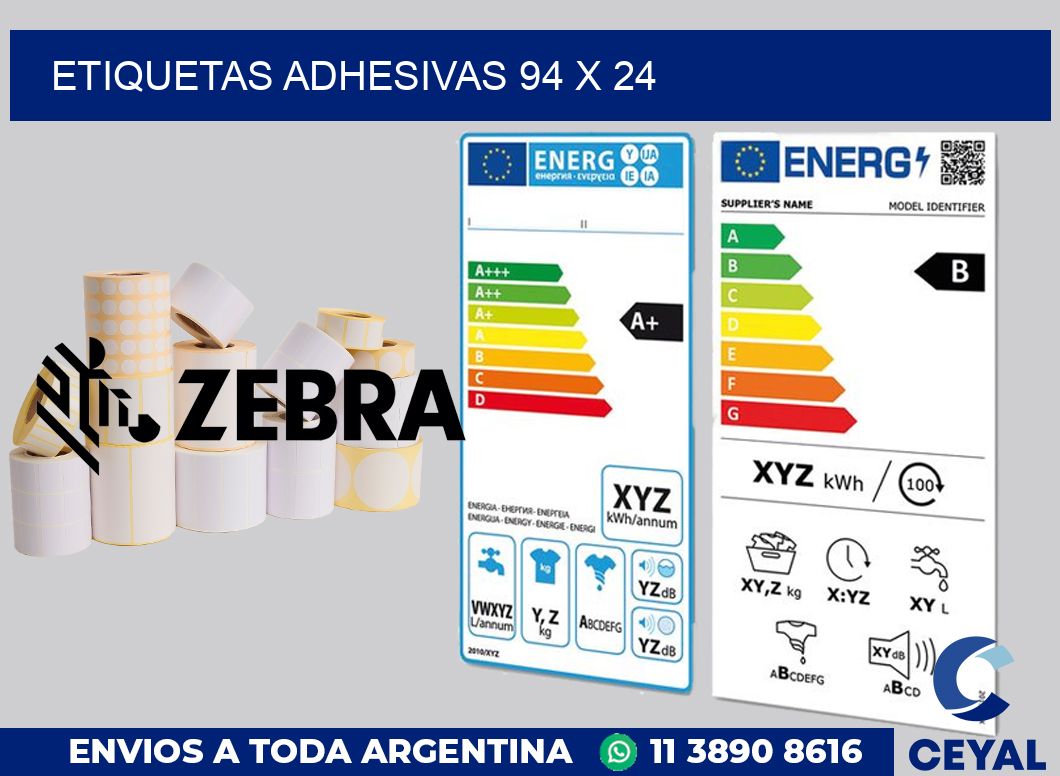 etiquetas adhesivas 94 x 24