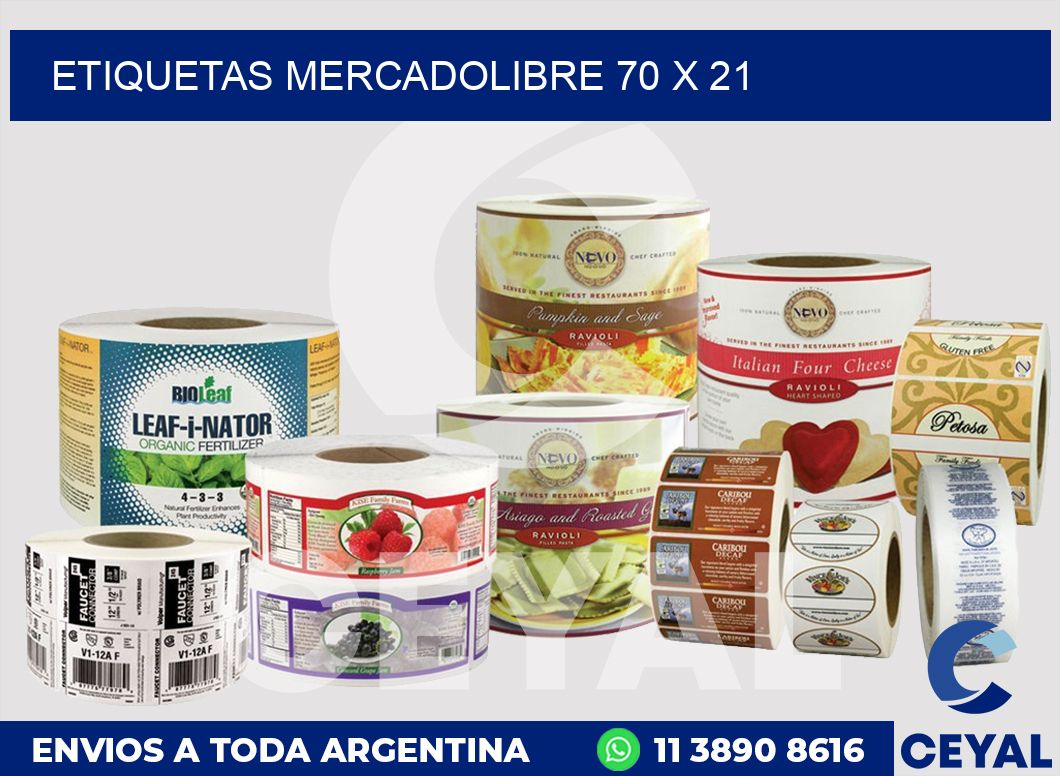 etiquetas mercadolibre 70 x 21
