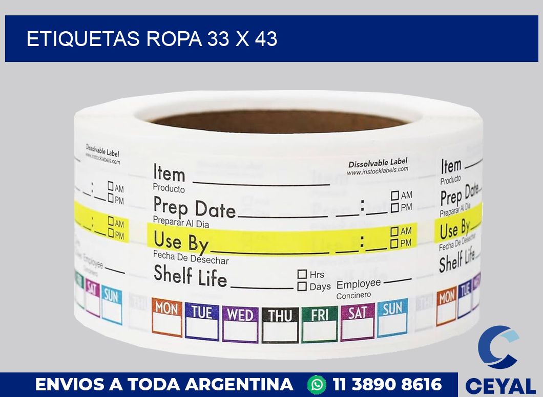 etiquetas ropa 33 x 43