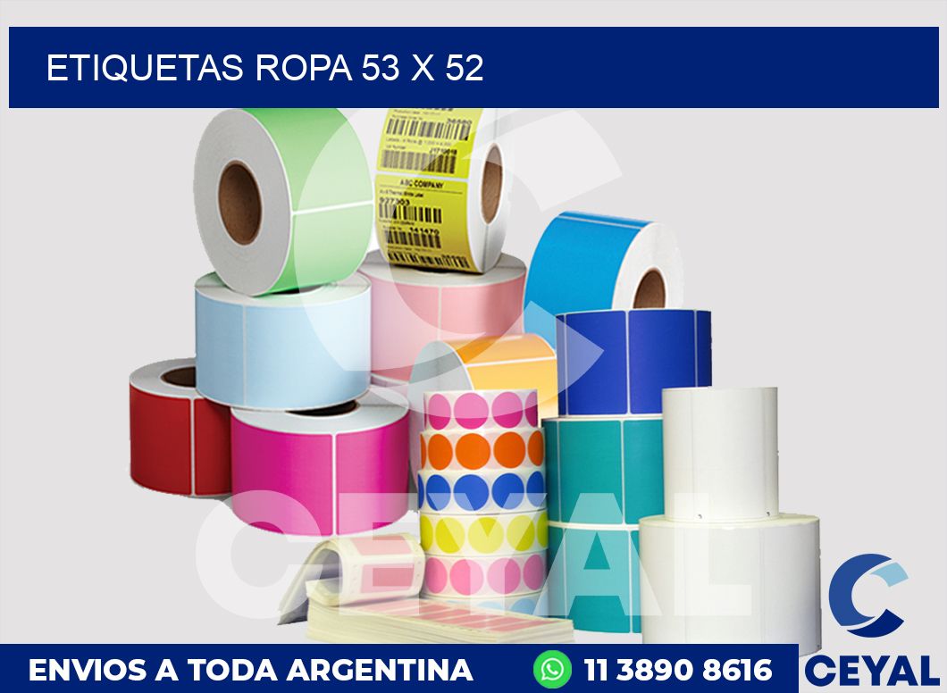 etiquetas ropa 53 x 52