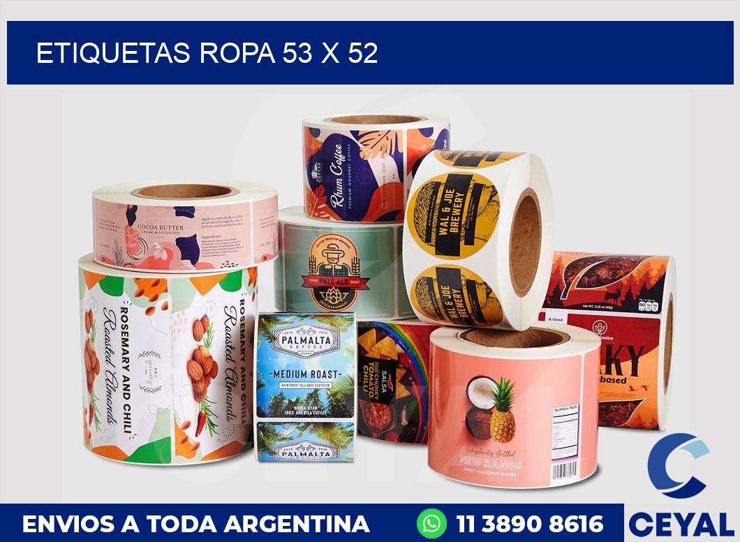 etiquetas ropa 53 x 52