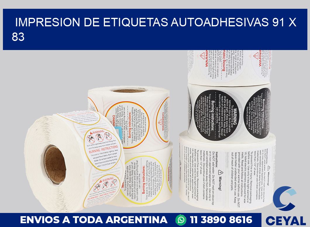 impresion de etiquetas autoadhesivas 91 x 83