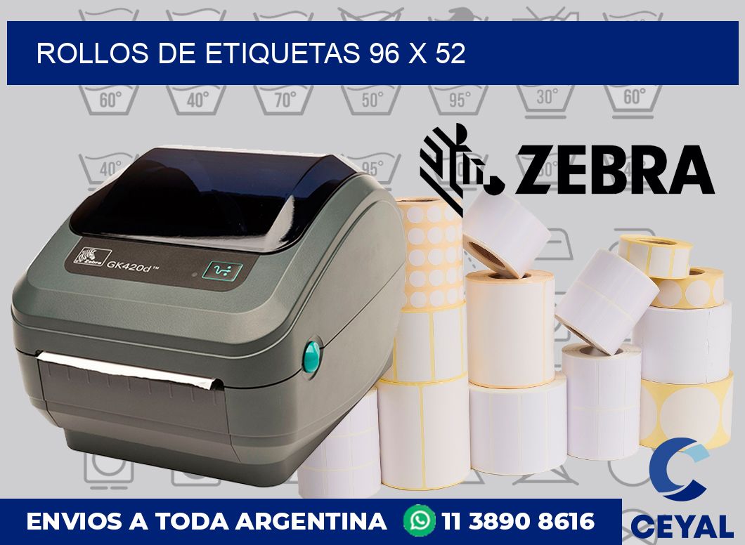 rollos de etiquetas 96 x 52