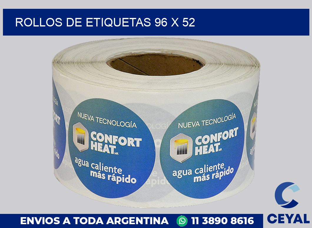 rollos de etiquetas 96 x 52