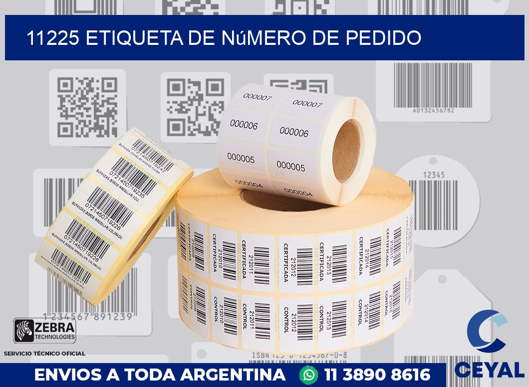 11225 Etiqueta de número de pedido