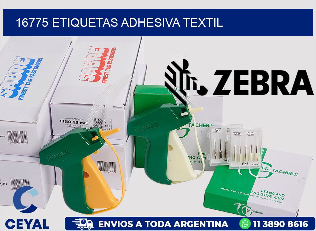 16775 etiquetas adhesiva textil