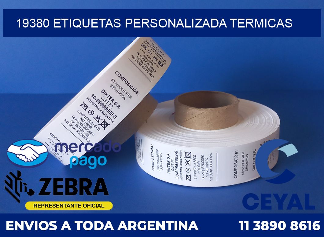 19380 etiquetas personalizada termicas