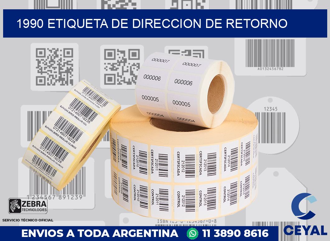 1990 Etiqueta de direccion de retorno