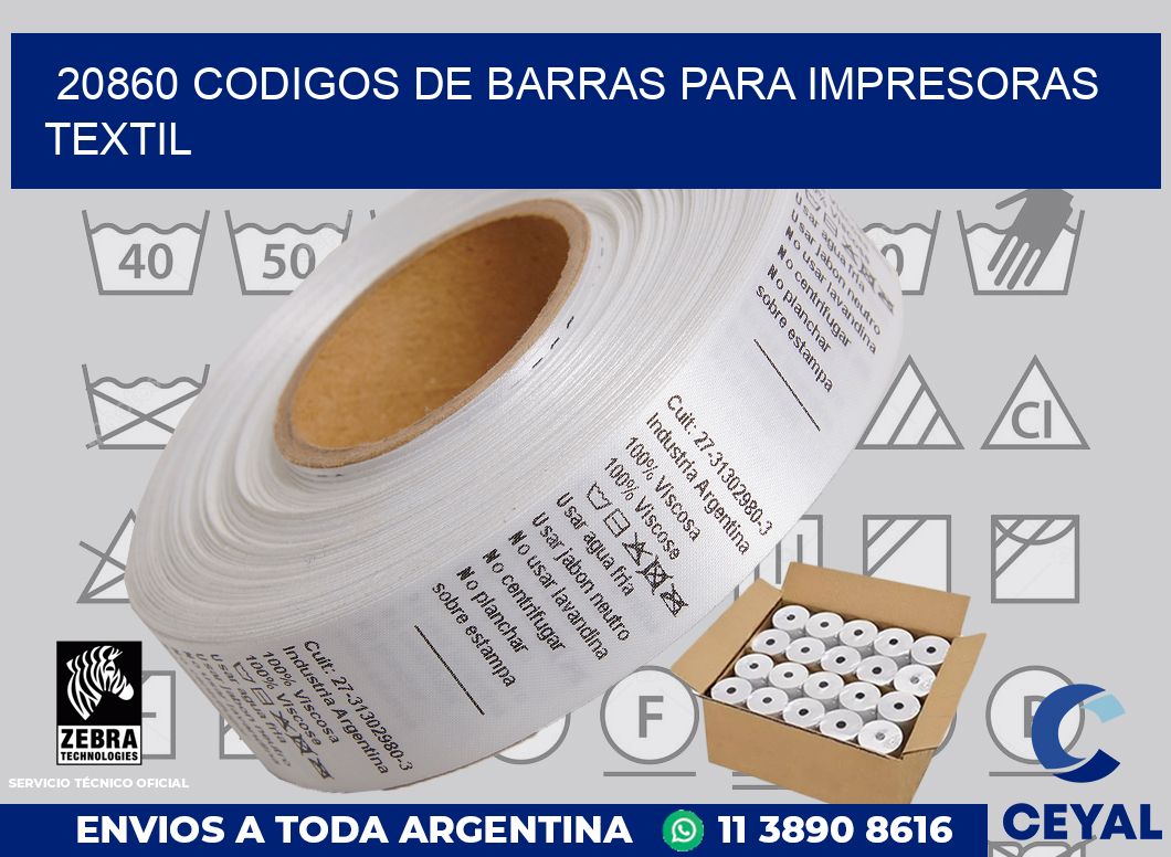 20860 codigos de barras para impresoras textil