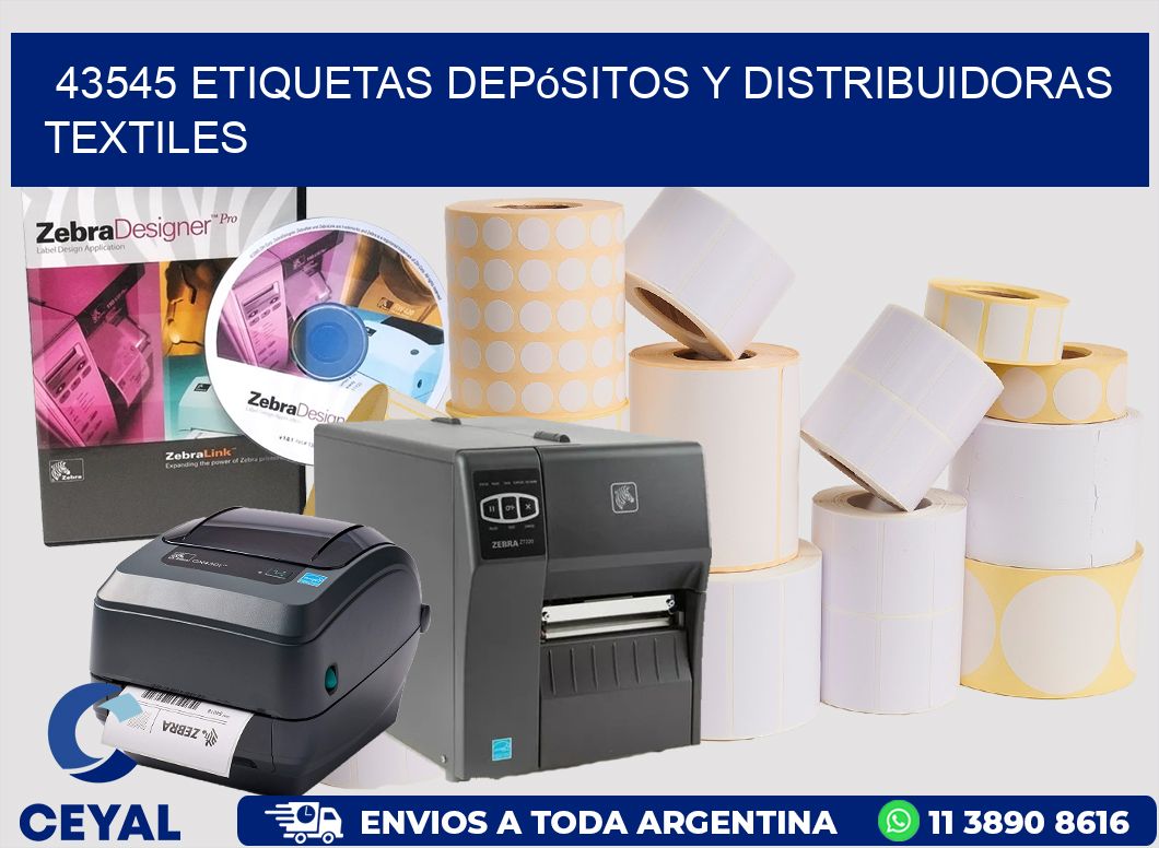 43545 Etiquetas depósitos y distribuidoras textiles