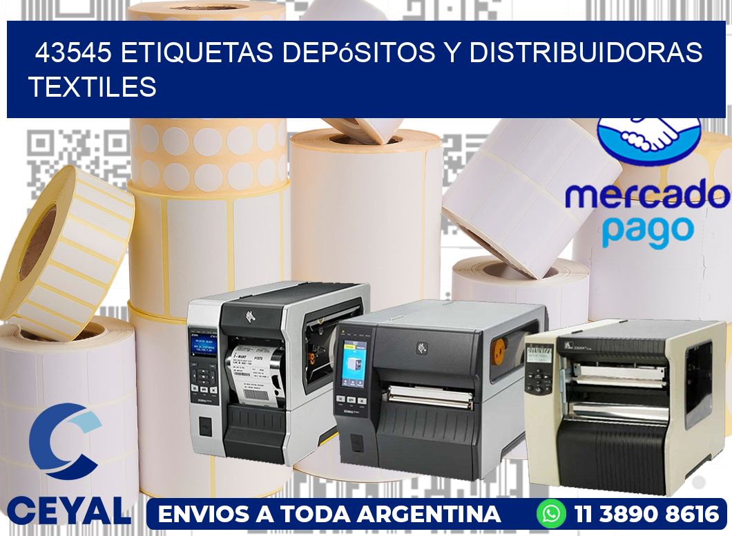 43545 Etiquetas depósitos y distribuidoras textiles