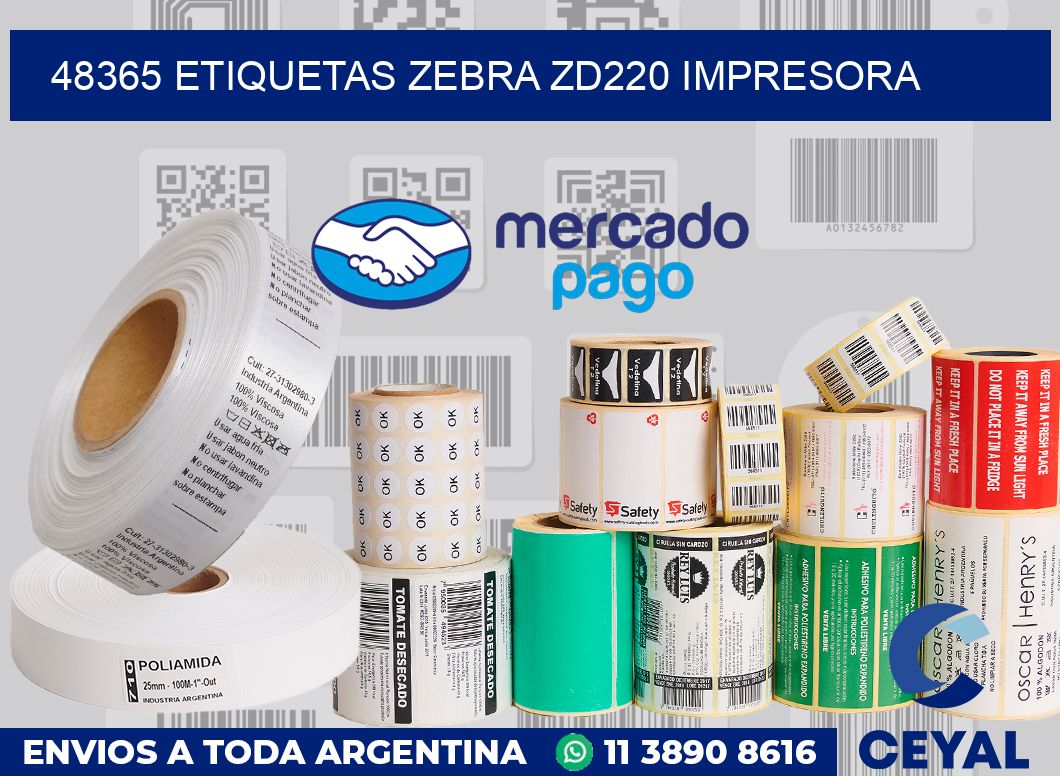 48365 etiquetas Zebra zd220 impresora