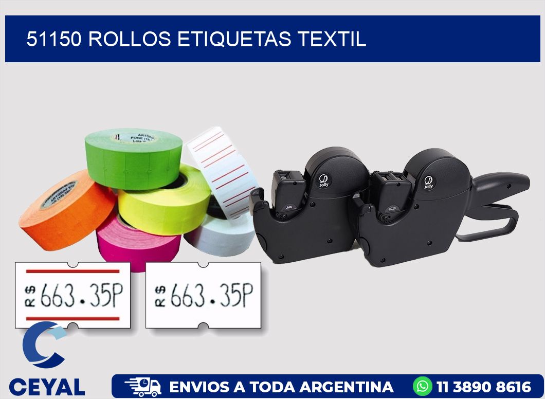 51150 rollos etiquetas textil