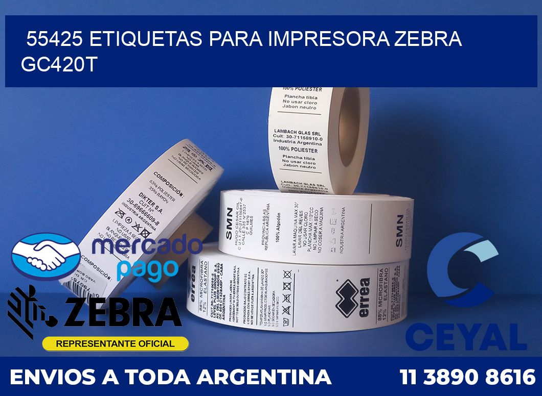 55425 etiquetas para impresora zebra GC420T