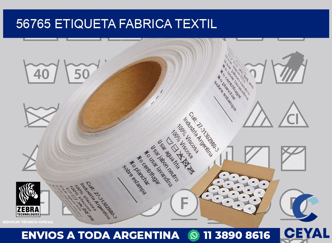 56765 etiqueta fabrica textil