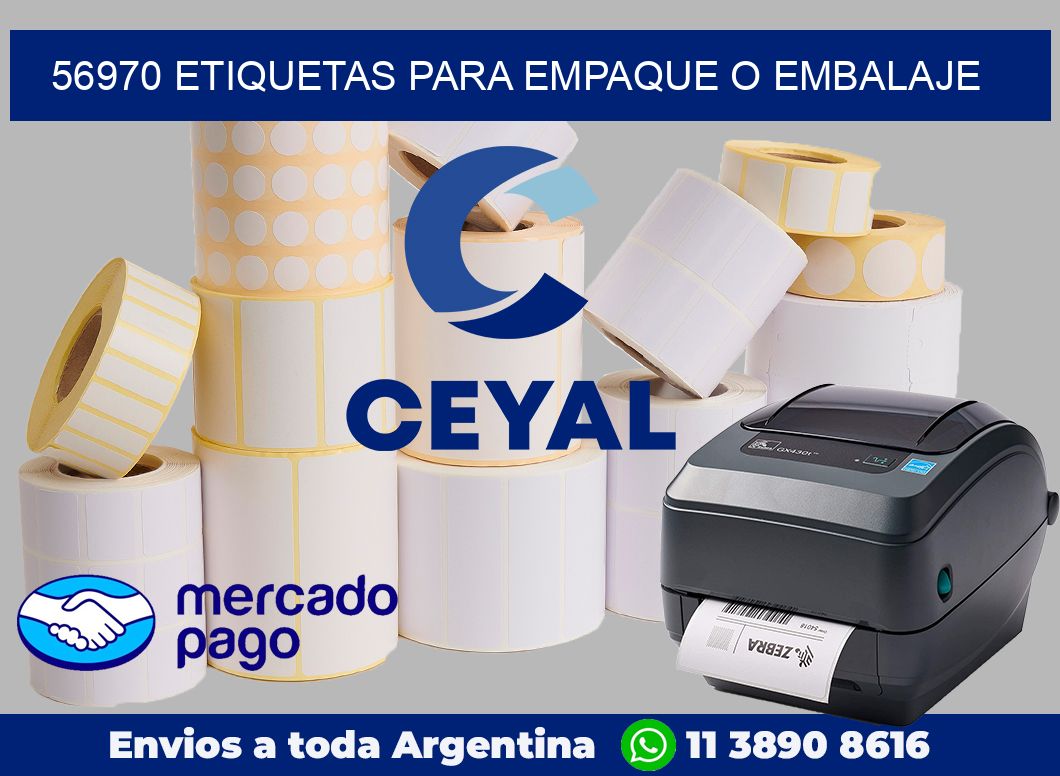 56970 etiquetas para empaque o embalaje