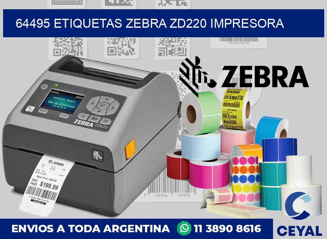 64495 etiquetas Zebra zd220 impresora
