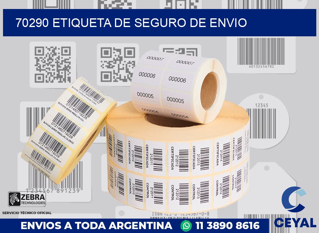 70290 Etiqueta de seguro de envio