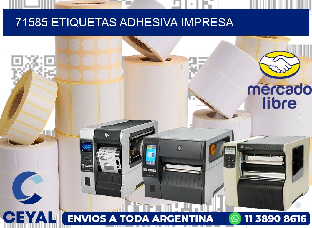 71585 etiquetas adhesiva impresa