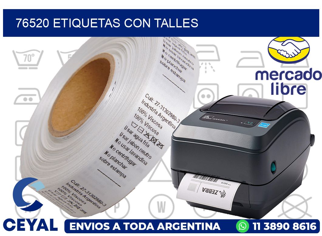 76520 Etiquetas con talles