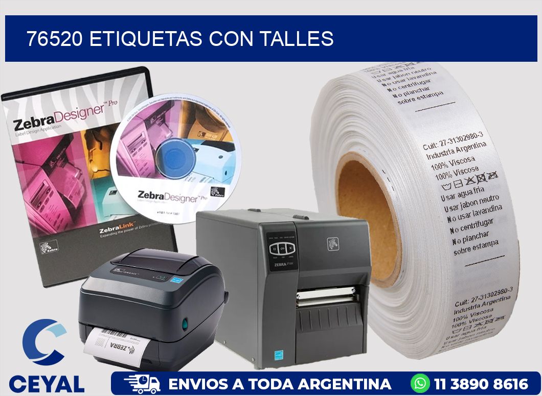 76520 Etiquetas con talles