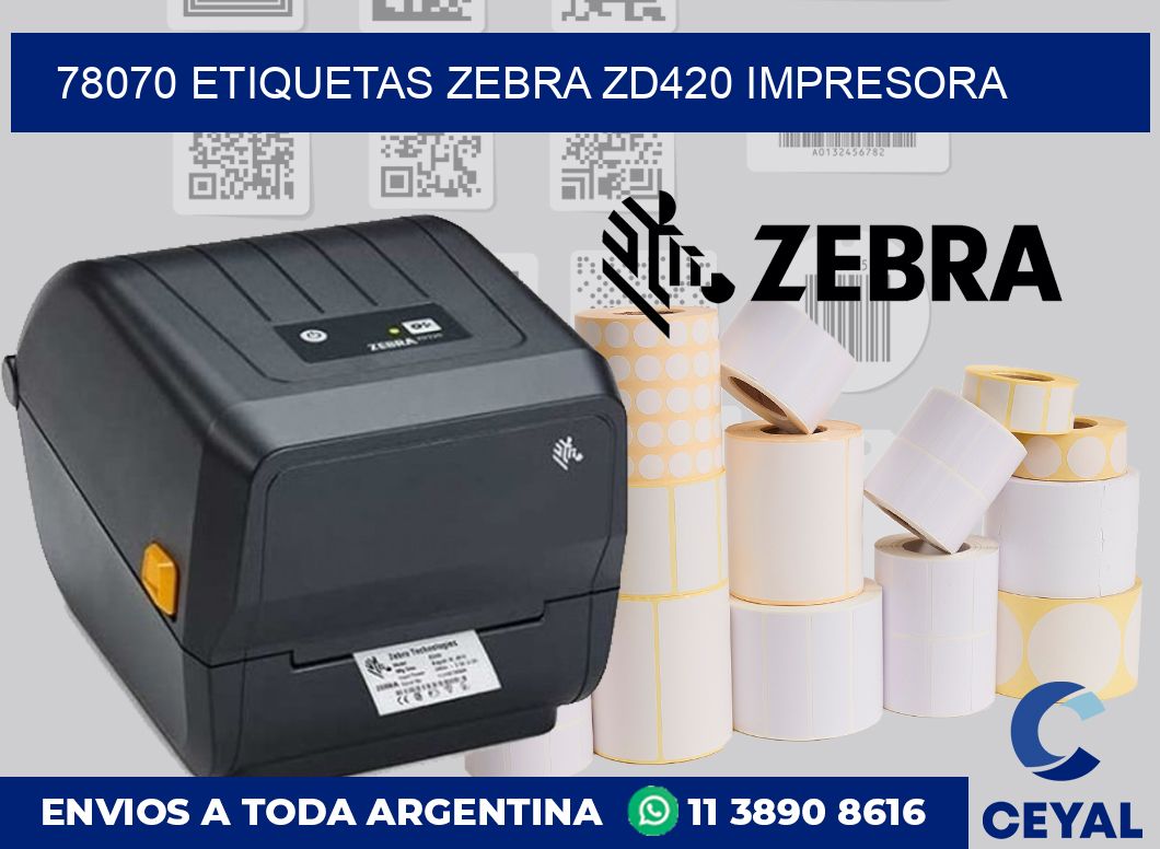 78070 etiquetas Zebra zd420 impresora