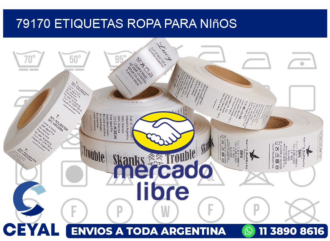 79170 Etiquetas ropa para niños