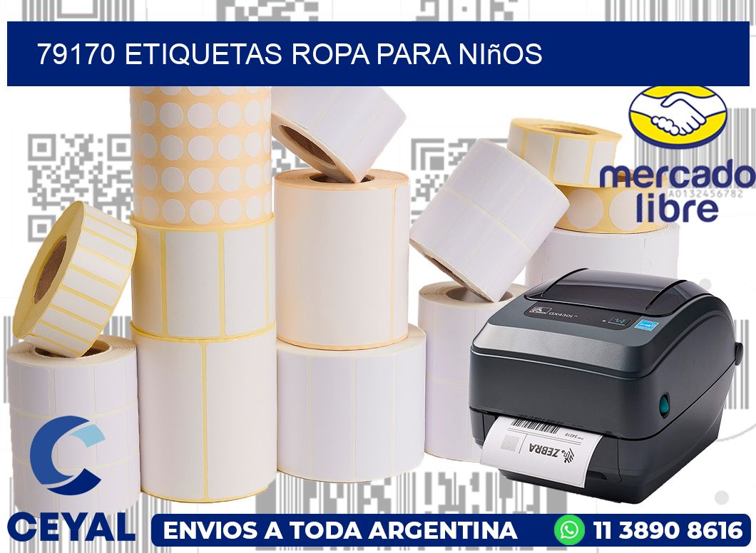 79170 Etiquetas ropa para niños
