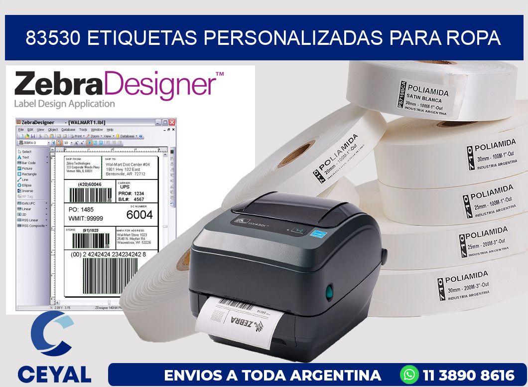 83530 Etiquetas personalizadas para ropa