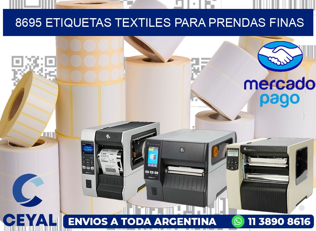 8695 Etiquetas textiles para prendas finas