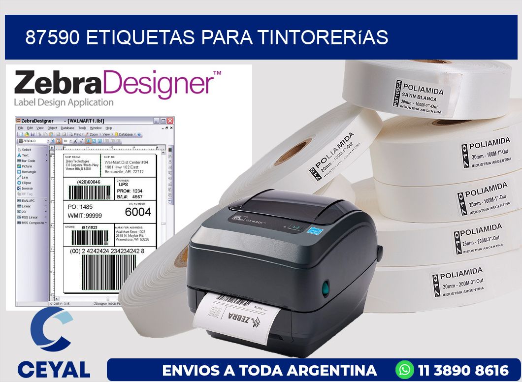 87590 Etiquetas para tintorerías