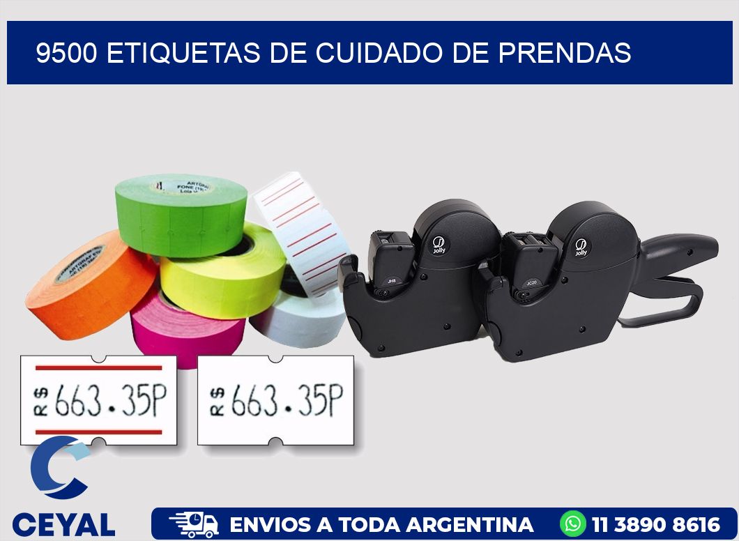9500 Etiquetas de cuidado de Prendas