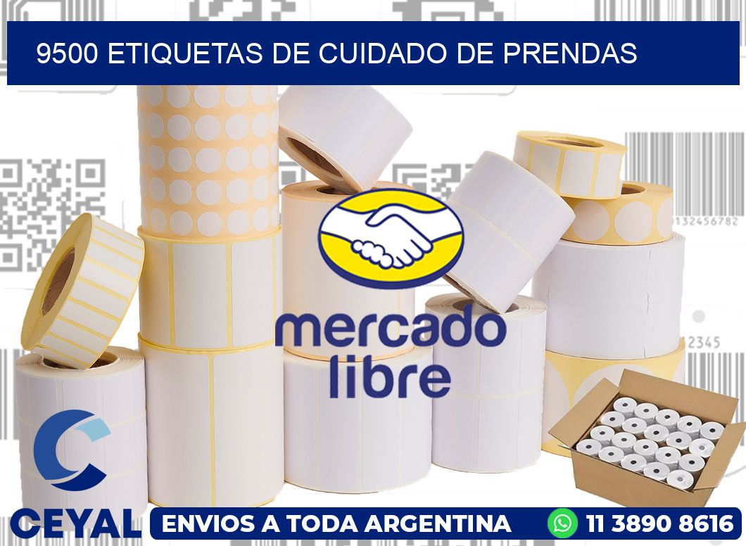 9500 Etiquetas de cuidado de Prendas
