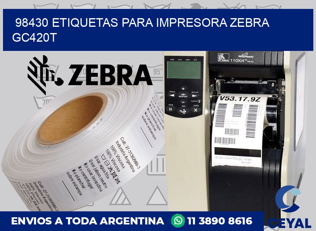 98430 etiquetas para impresora zebra GC420T