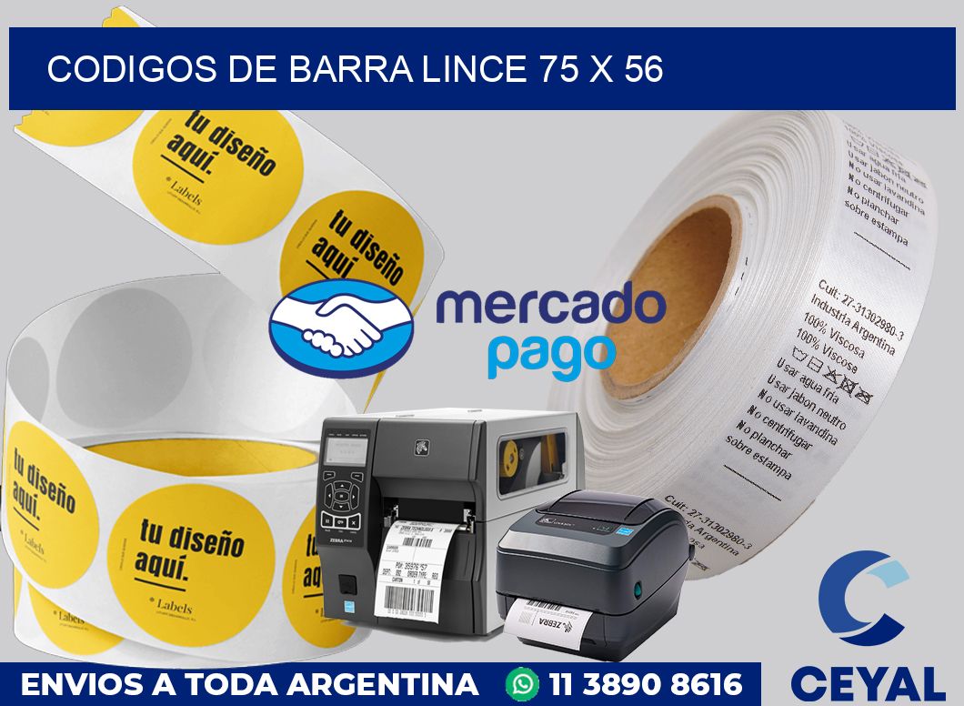 Codigos de barra Lince 75 x 56