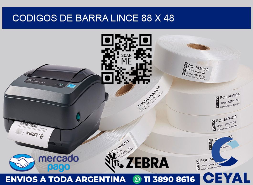 Codigos de barra Lince 88 x 48
