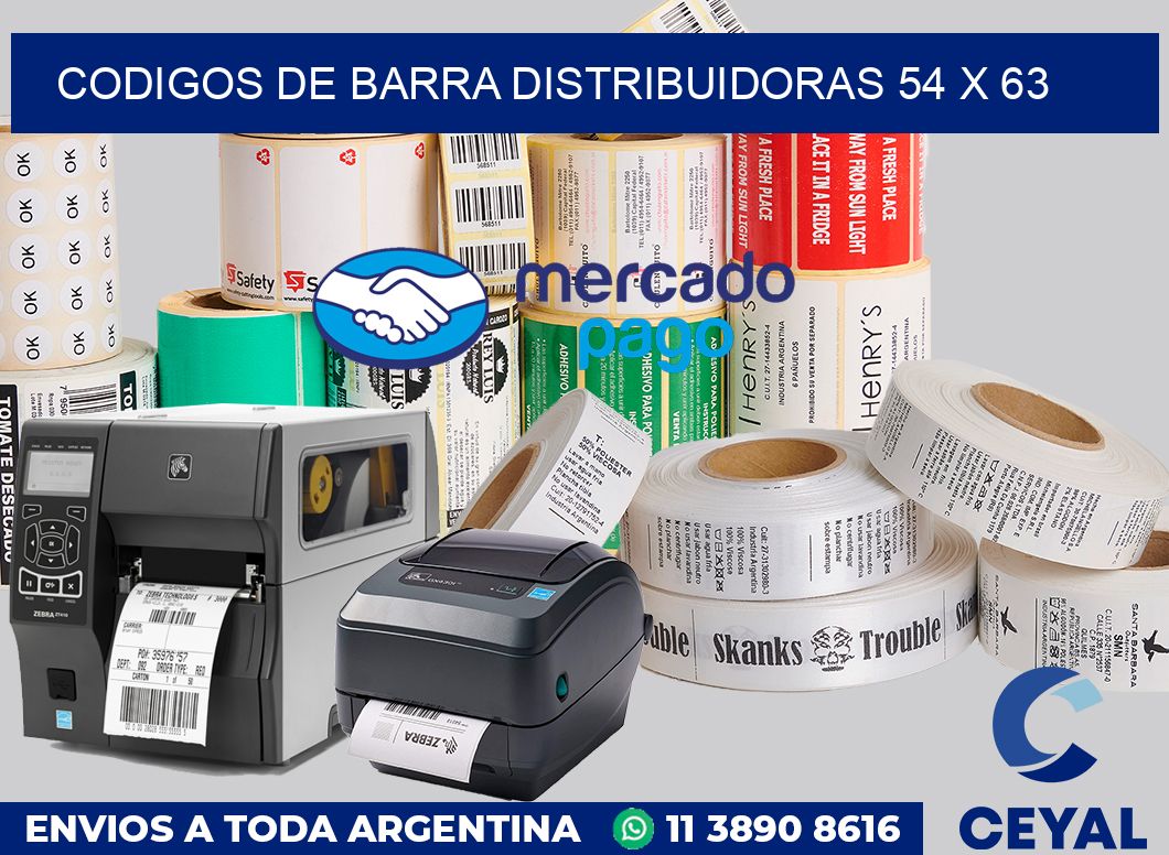 Codigos de barra distribuidoras 54 x 63