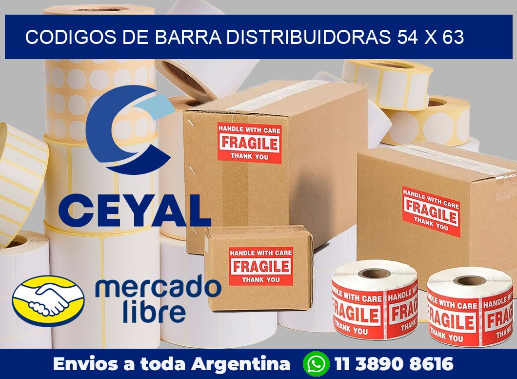 Codigos de barra distribuidoras 54 x 63