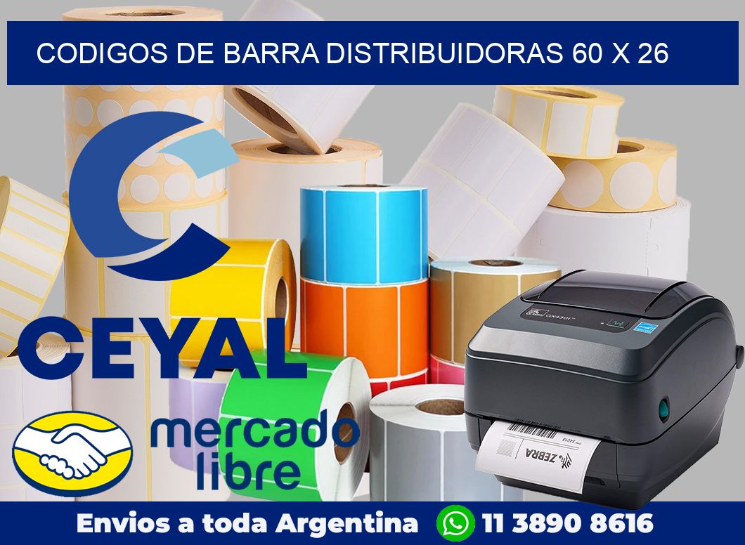 Codigos de barra distribuidoras 60 x 26