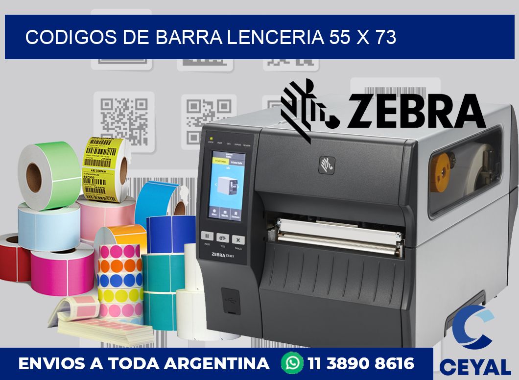 Codigos de barra lenceria 55 x 73