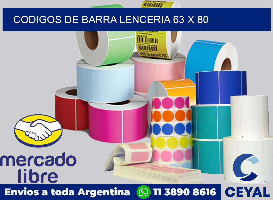 Codigos de barra lenceria 63 x 80