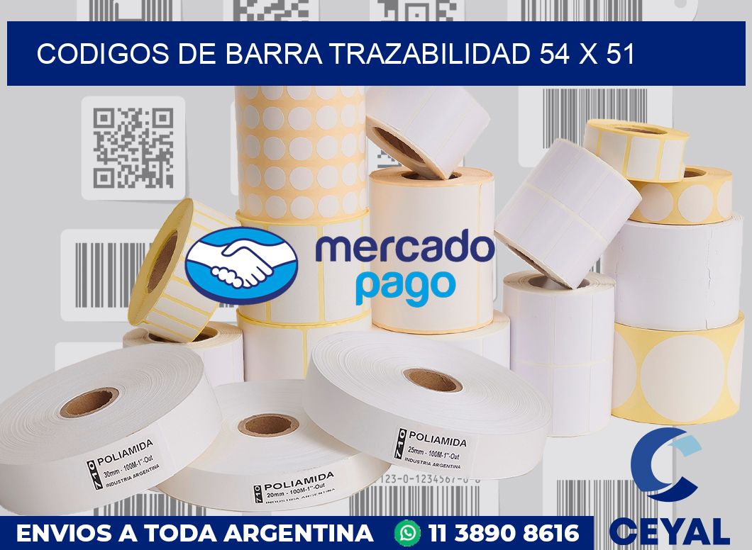 Codigos de barra trazabilidad 54 x 51